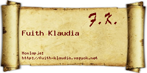 Fuith Klaudia névjegykártya