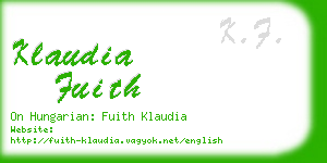 klaudia fuith business card